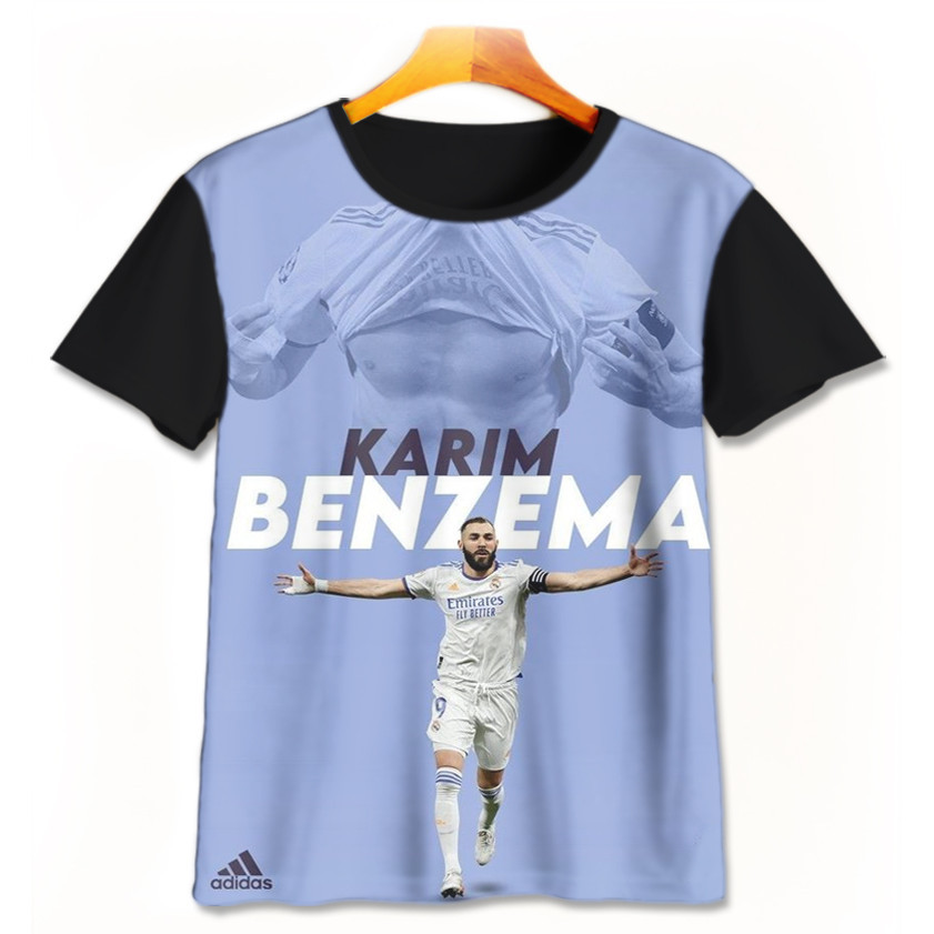 V7 Football Children's T-Shirt Karim Benzema Cute Children's T-Shirt 3D Printing For Ages 1-12 Years