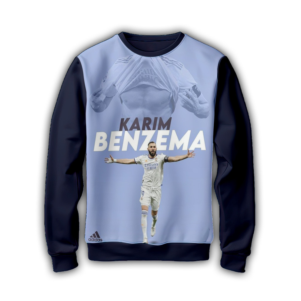 V7 Karim Benzema Children's Soccer Sweater Cute 3D Printing For 1-12 Years Old