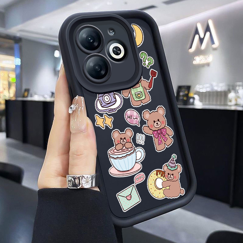 Infinix Smart 8 8 Plus 8 HD 8 Pro Smart 7 Smart 6 Smart 6 Plus Smart 5 Tecno Pop 8 Spark Go 2024 Spark 20 Spark Go 2023 Pop 7 Pro Hot 10 Lite Case Phone Casing Mobile kitchen Softcase HP Bear made of silicone Casing Casingg