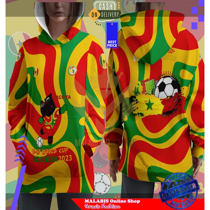 Senegal U-17 World Cup Hoodie Jacket 2023 FULLPRINTING Women's Latest Premium Art 20