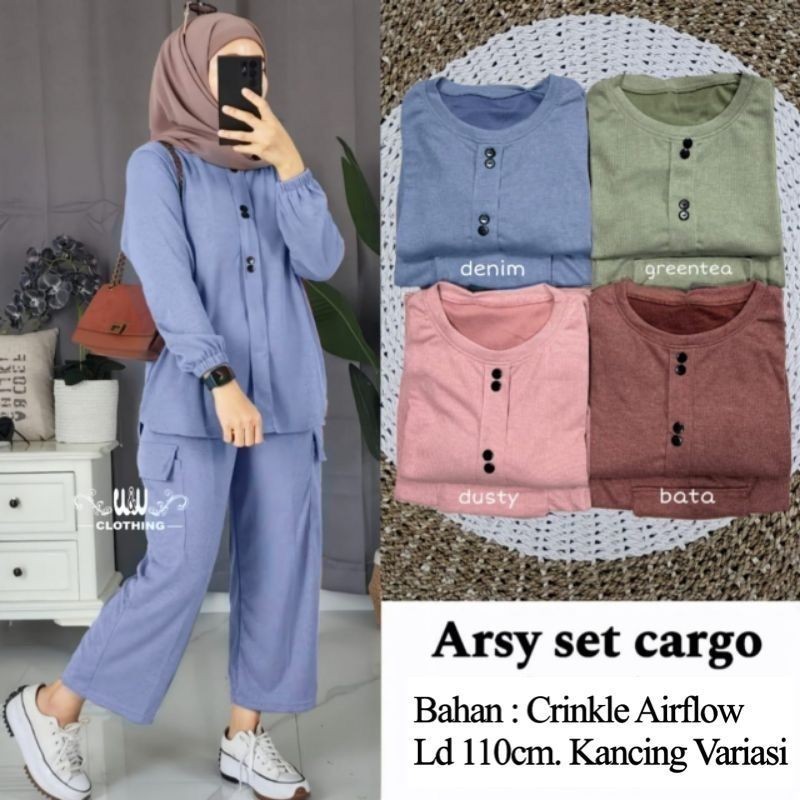Stln Korean Clothing Oneset Trendy Suit 1 Set of Casual Mothers One Set of Casual Maen Baj Latest Play Clothes 2024 Adult Women's Suits Cool Outfits Premium Imported Tops and Bottoms One Pair of Trendy Arsy Suits Crinkle Cargo Pants Set Ai Ai Ai