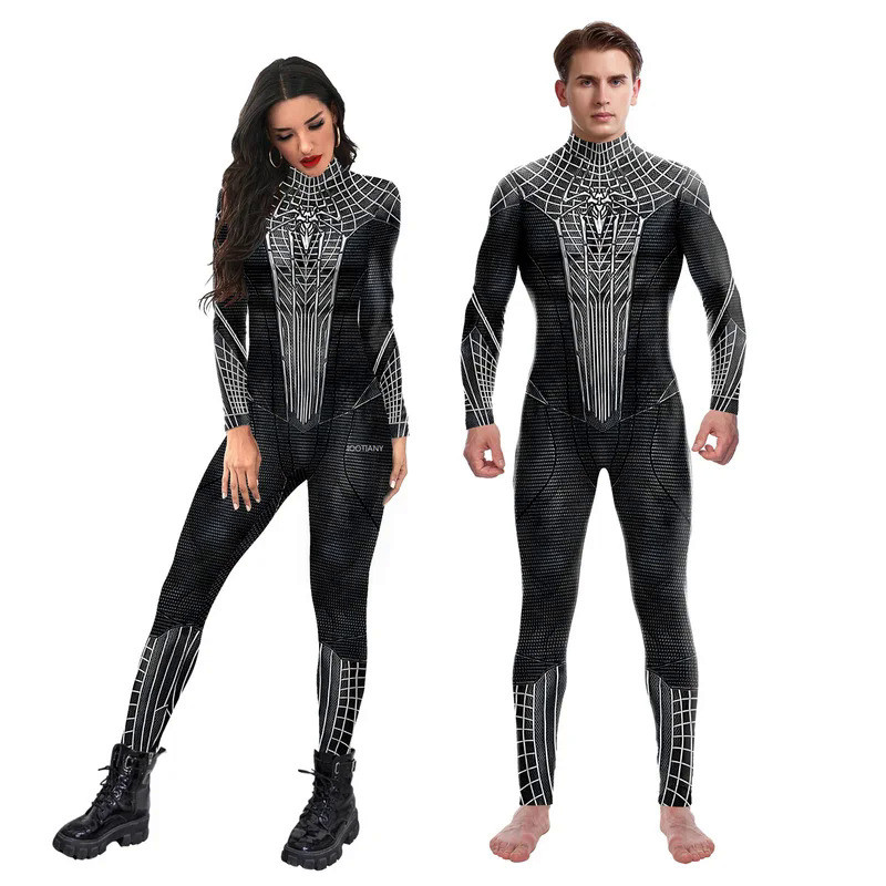 Unisex Movie Cosplay Jumpsuit Zentai Suits Women Men Bodysuit Halloween Muscle Roleplay Costumes Carnival Party Dress Up Catsuit