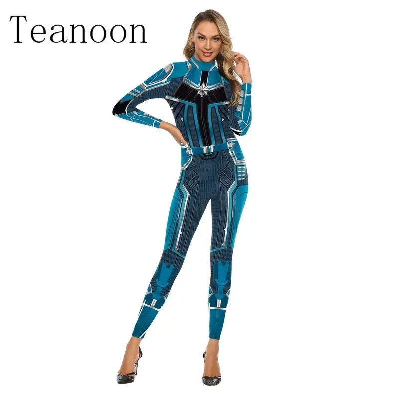 Halloween Cos Role Stage Clothing New War Clothes Printed Bodysuit Women's Clothing Quirky High Elastic Tight Jumpsuit