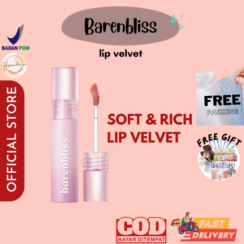 [ Fhstore ] BNB barenbliss Cherry Makes Cheerful Lip Velvet korea Lipcream 24H Moisturizing Moisturizing