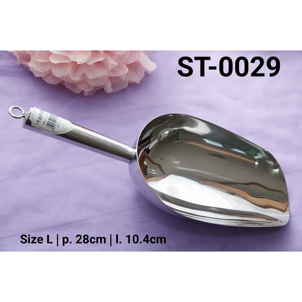 ST-0029 ice scoop ice cube scoop stainless steel flour shovel L (OTHER - OTHERS)