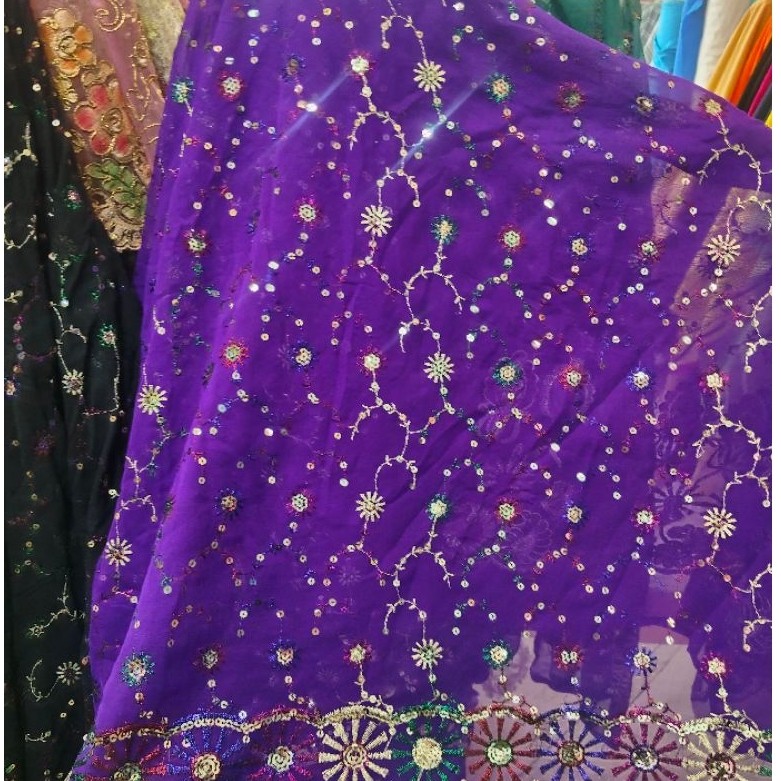 INDIAN SARI MATERIAL/ GAMIS MATERIAL, SARI, LATEST MEWh and soft (price per half meter)