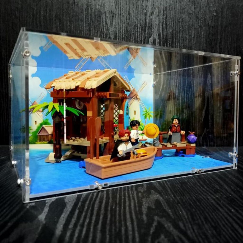 Acrylicdiy - Acrylic Display Box for LEGO One Piece 75636 Windmill Village Hut