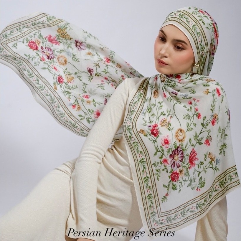 Deesse - Persian Heritage Series Viscose Modal Shawl | Premium Printed Persian Rug Modal Hijab | Turkish Pashmina with viscose capital