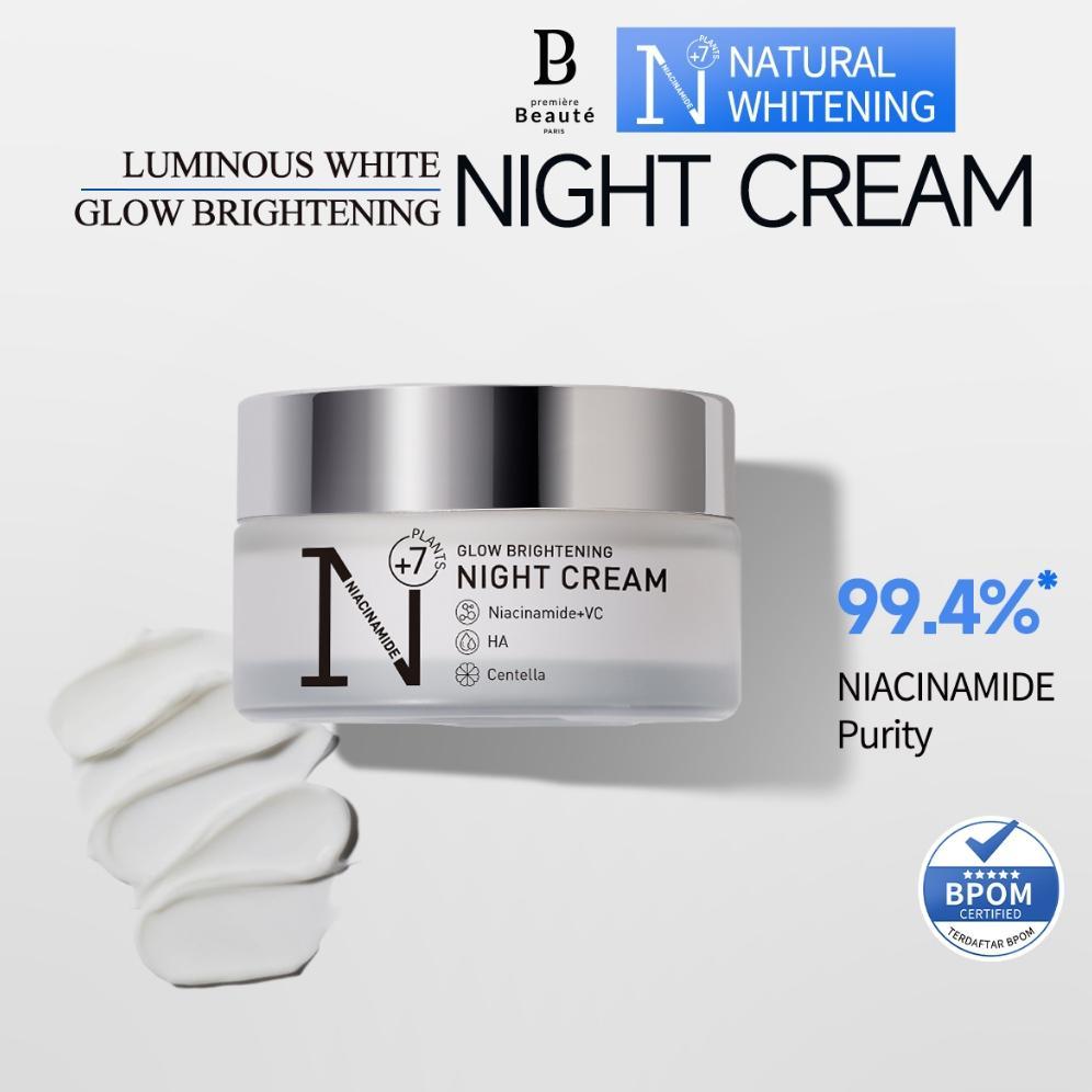 PREMIERE BEAUTE Niacinamide Centella Cream Luminous White Glow Brightening Nht Cream 30g whitening Evens Out and Brightens Facial Skin with Instant