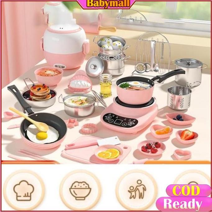 45 Pieces Kids Cooking Set Mini Kitchen Can Cook Real Edible Children's Educational Toys HM Cooking Toys/