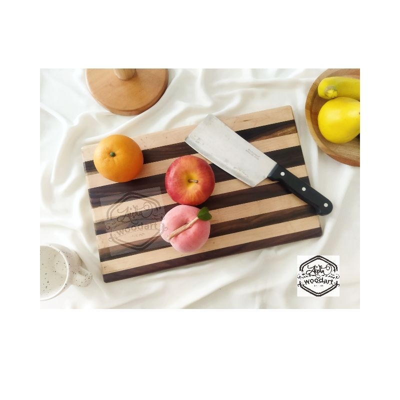 KAYU 2color 40x25cm Wooden Cutting Board/Wooden Cutting Board/Full Lamination Sono & Mahogany
