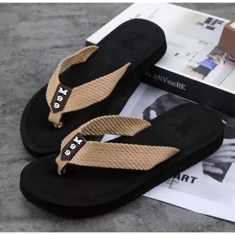 NEWEST DISTRO MEN'S FLIP-FLIP SANDALS WITH WEBING STRAP M99 ANTI-SLIP AND ANTI-SLIP
