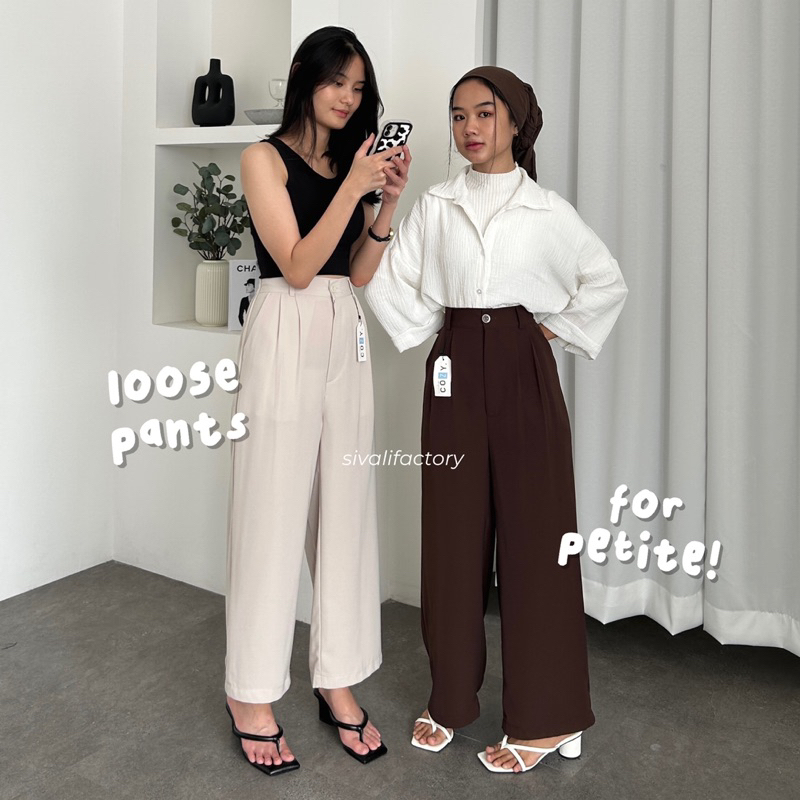 SIVALI Loose Pants 332 PETITE SIZE - Anti-Wrinkle Polyester Culottes - Formal Office Trousers Casual/ | 33293