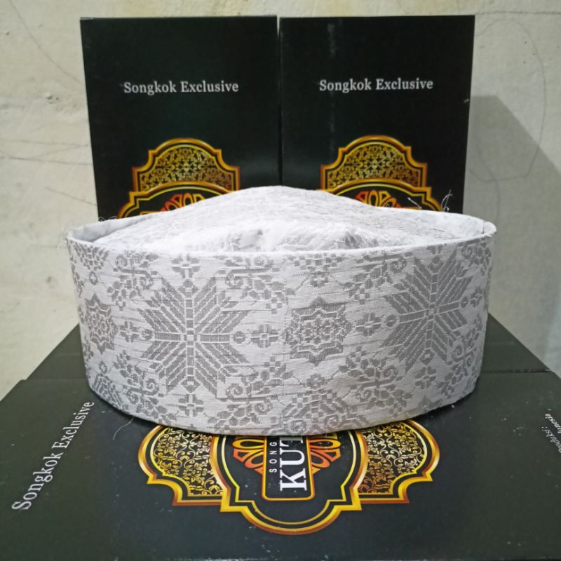 PUTIH Adult Cap songkok White songket Stacking Standard 9th High