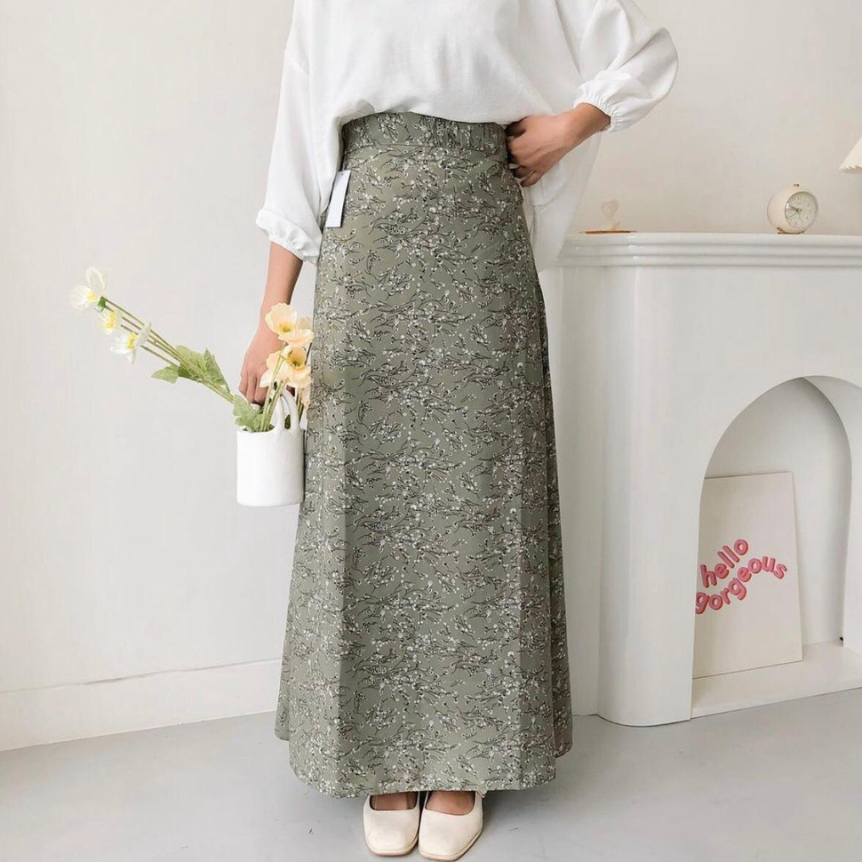 Floral SKIRT/FLORAL SKIRT KOREAN VINTAGE/SAKURA PATTERN SKIRT A LINE