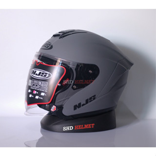 Njs Kairoz Stone Gray Doff Half Face Helmet Njs Kairos Abu Doff