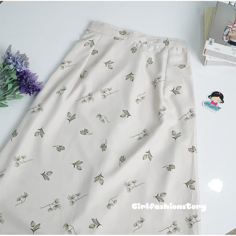 Aii -NEW! Flower MOTIF SKIRT | Floral SKIRT | A LINE KOREAN STYLE SKIRT | Floral skirt