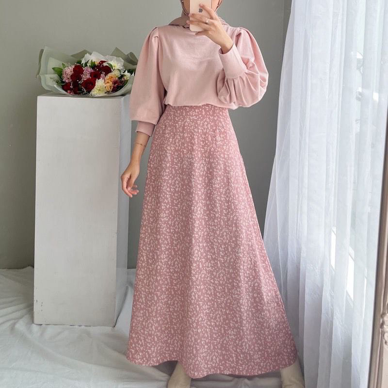 AII NEW! FLOWER MOTIF SKIRT | FLORAL SKIRT GAMAR | A LINE KOREAN STYLE SKIRT | FLOWER GAMAR SKIRT