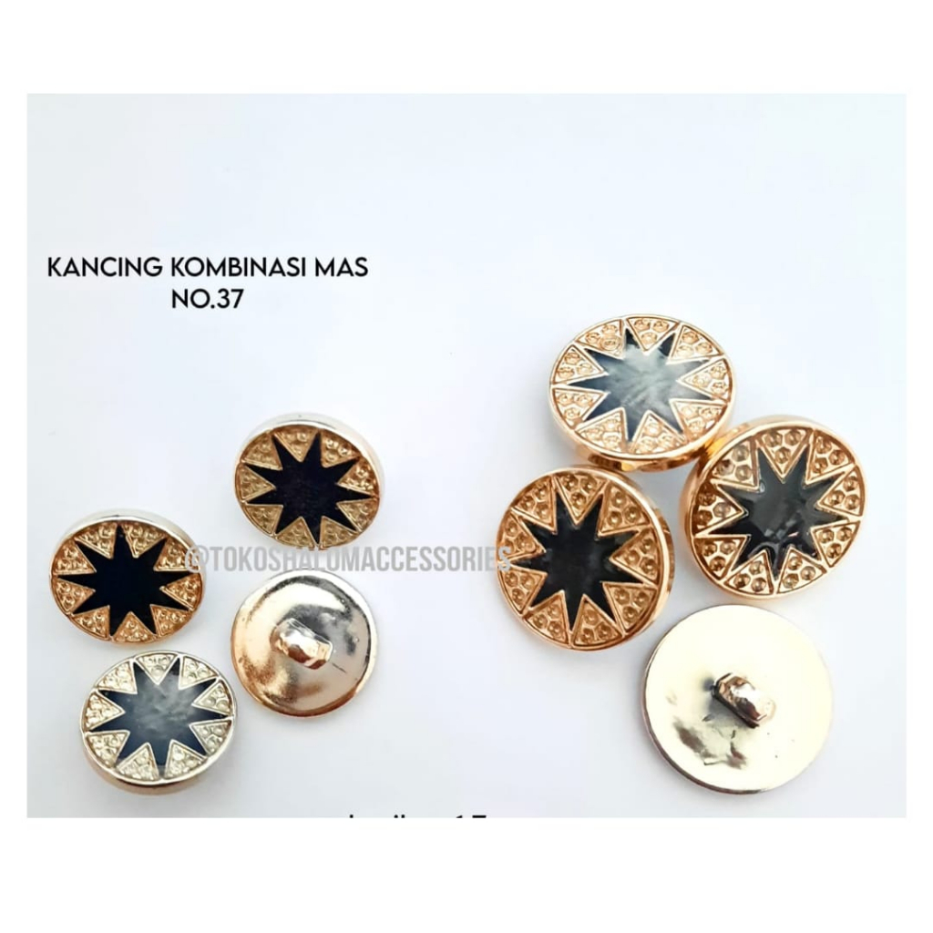 Safari Jacket Buttons Gold/ Mushroom Buttons Combination Buttons No. 37/ 12 pcs