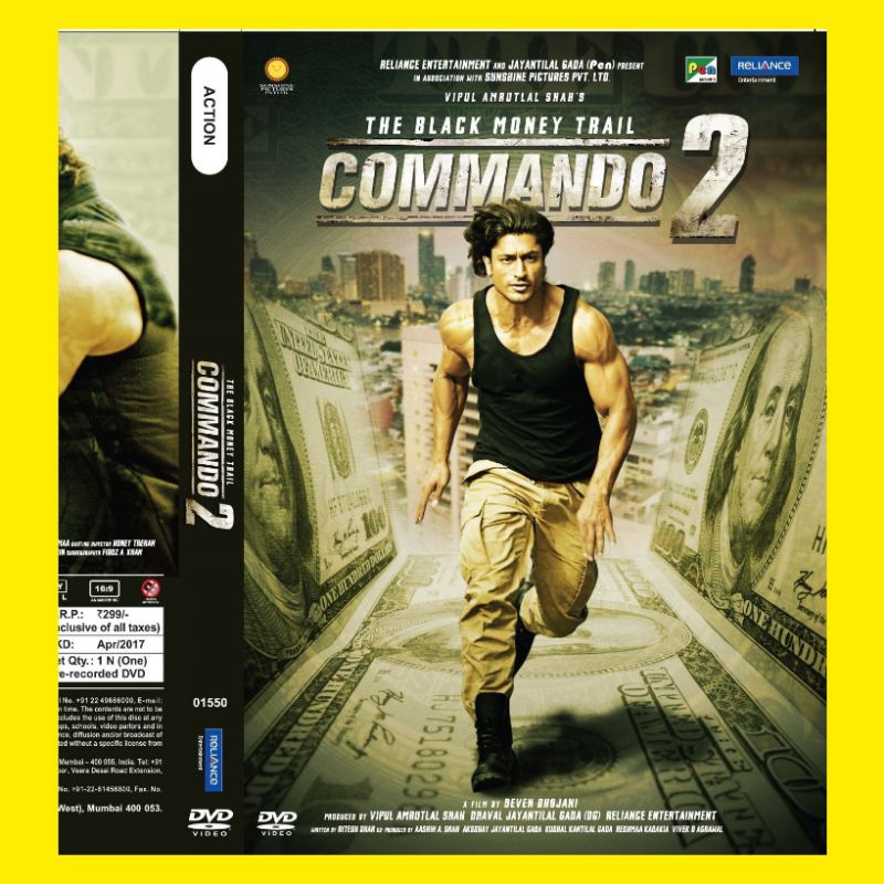 Command 2 Cassette-Indian Commando 2 film Cassette - Indian War film Cassette-Indian action Movie Cassette-Old Indian Movie Cassette-Indian Movie Case-Latest Indian Movie-Indian Movie Shahrukh khan-Indian Movie Salman-Indian Movie-Indian Movie Amir khan-I