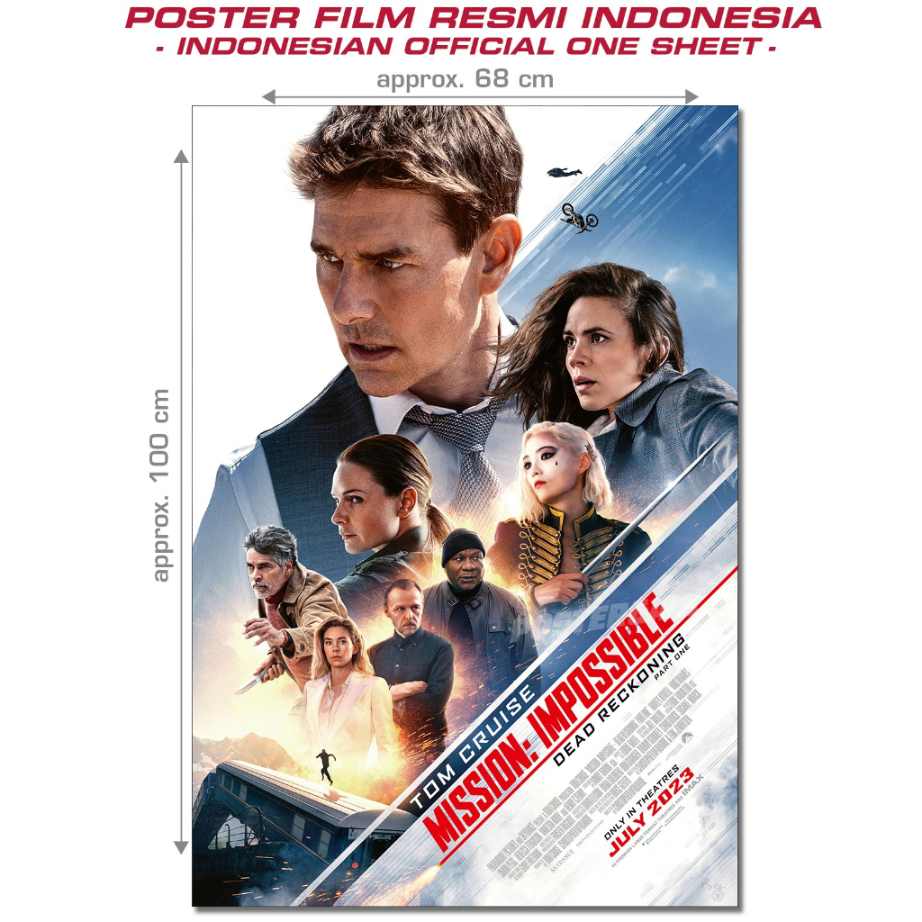 Poster Film MISSION: IMPOSSIBLE - DEAD RECKONING PART 1 - original Indonesian one sheet, 68x100 cm