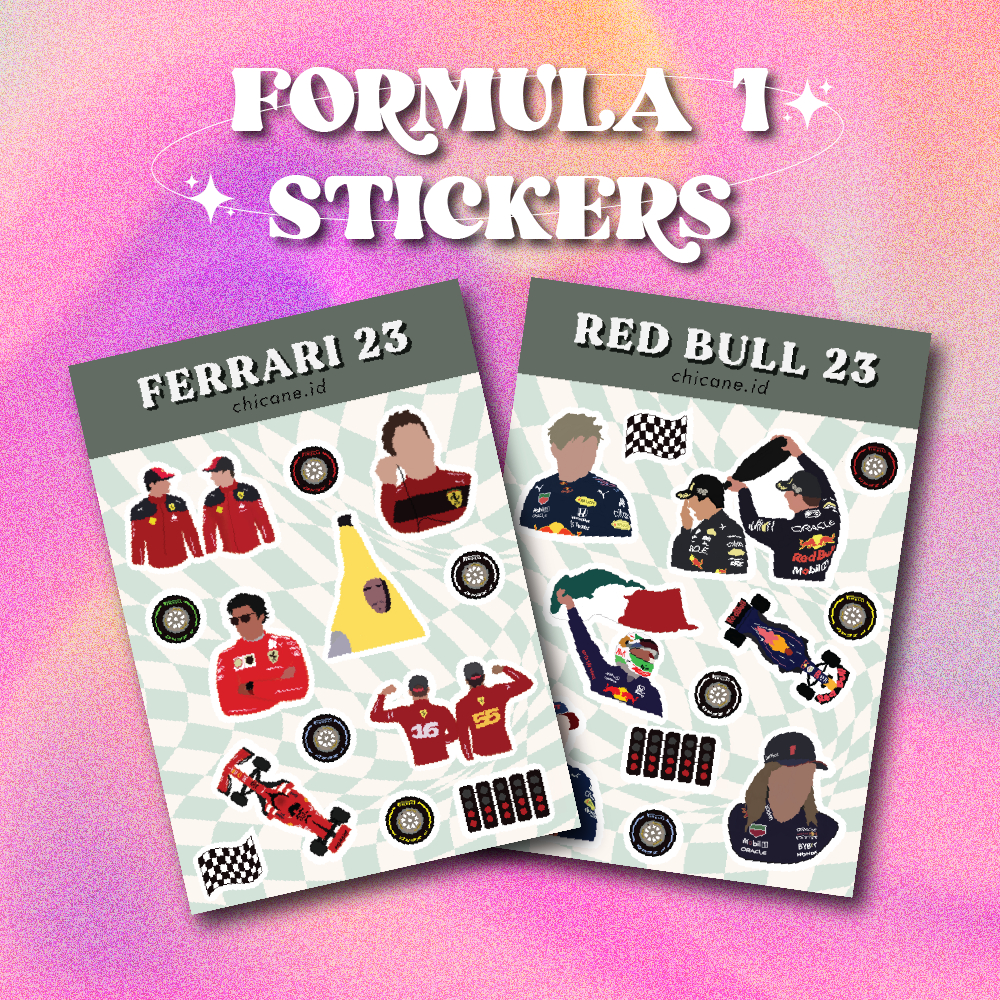 Formula 1 Stickers F1 Merchandise Ferrari Red Bull McLaren Mercedes