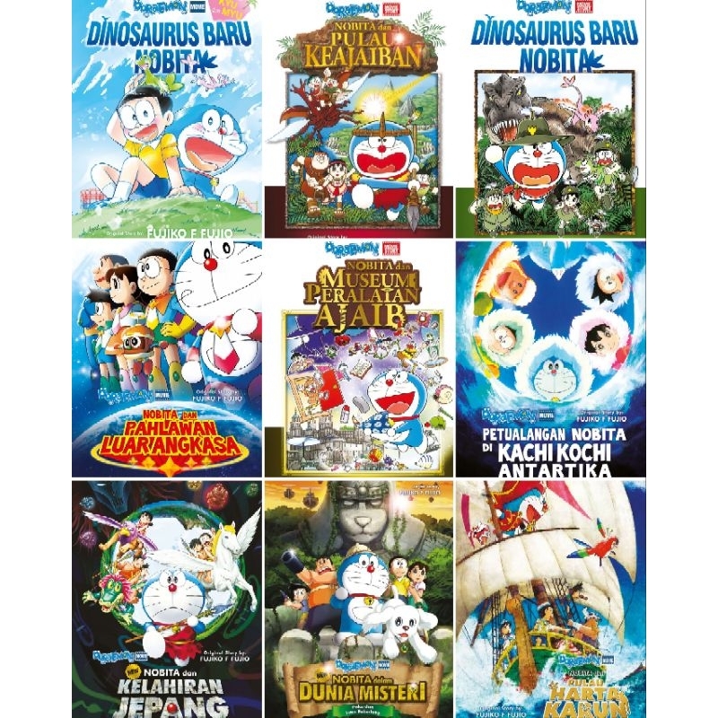 PERALATAN (Elex Media) (Original, Seal) Doraemon Story Comics; Doraemon Movie New Dinosaur Nobita, Nobita and the Island of the Wonders, Nobita and Space Heroes, Nobita and Museums Magic Equipment, Nobita and Japanese Birth, Nobita in the World