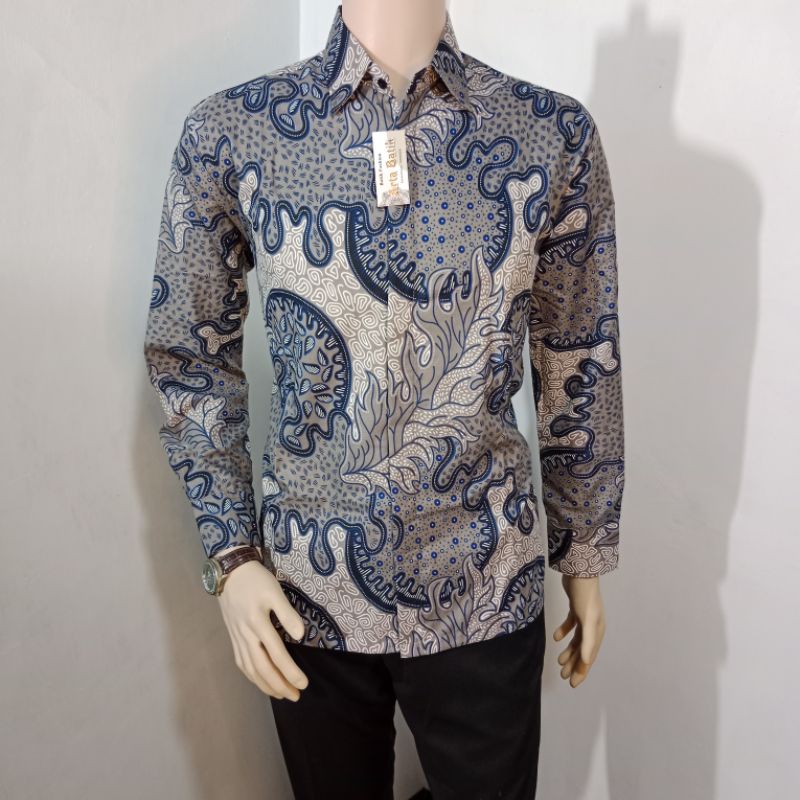 KEMEJA Men's batik shirt long sleeve jellyfish motif soft original arta batik CODE 008 original batik top 8.8 23 fashion muslim clothing