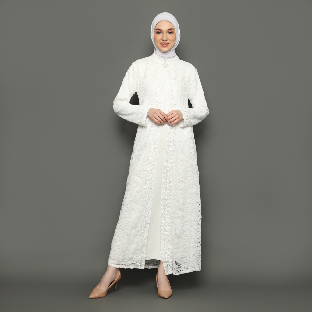 FAME - Women's High Collar Dress Broken White - 9911166