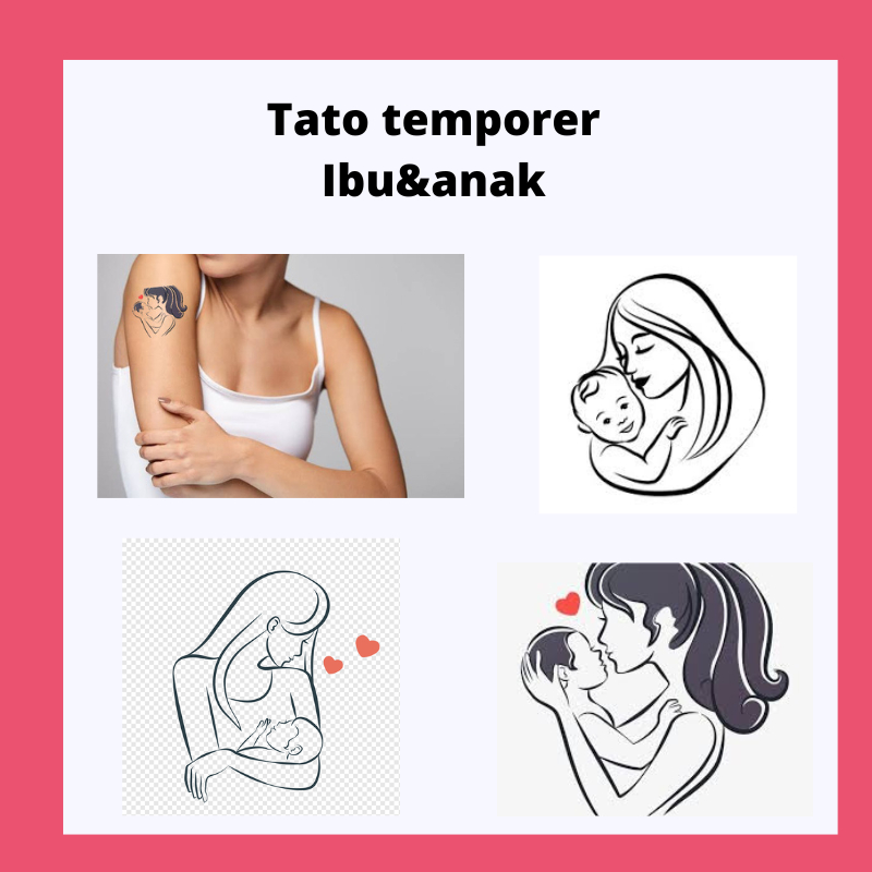 Mother And Child Theme Temporary Tattoo