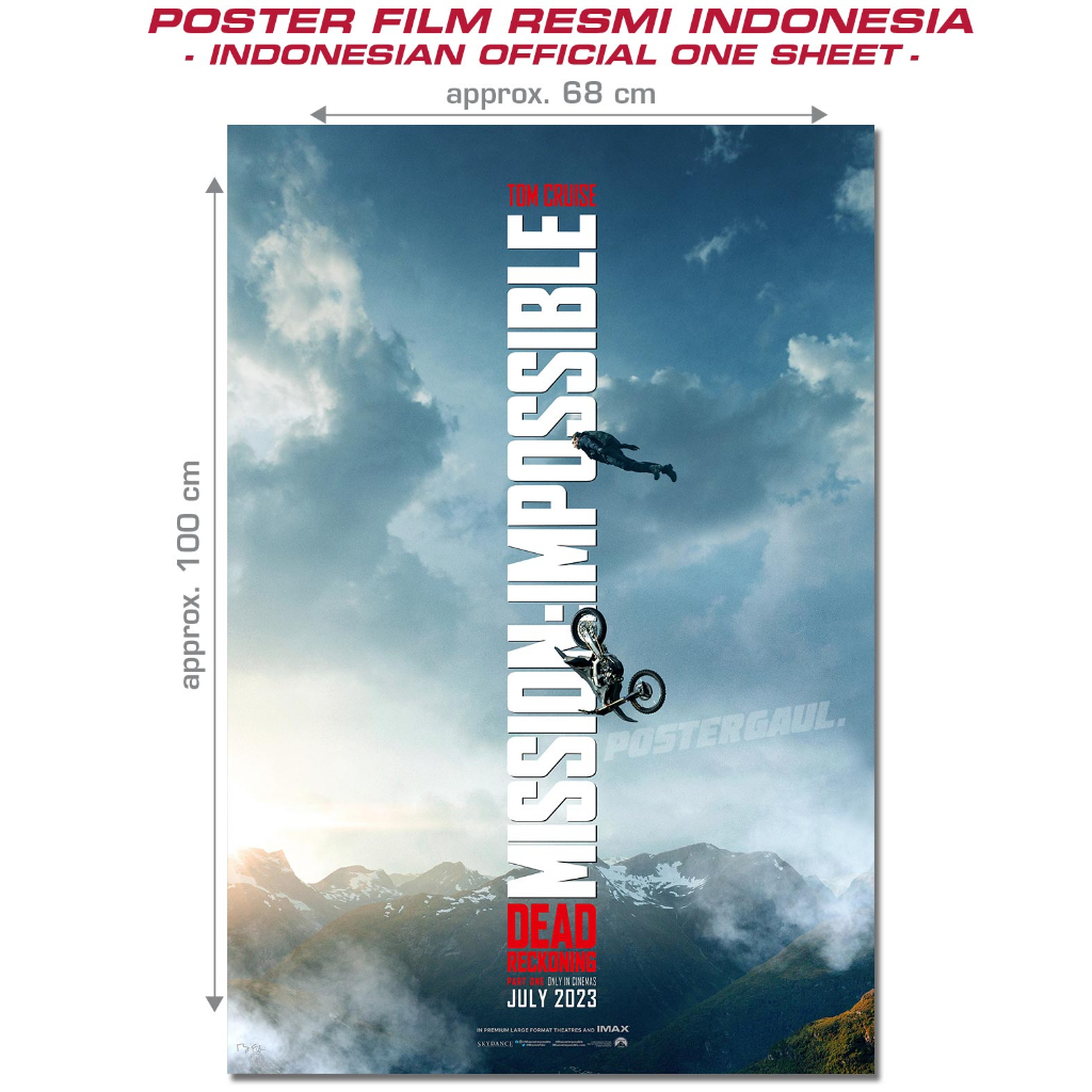 Poster Film MISSION: IMPOSSIBLE - DEAD RECKONING PART 1 - original Indonesian advance one sheet, Size 68x100 cm