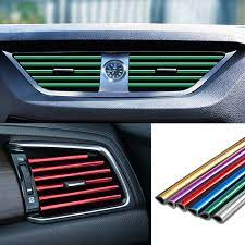 UNGU MERAH List AC Car Decoration Car Decoration Length 20CM Contents 10pcs U Shape Flexible Color Red Blue Purple Silver Pink Car Dashboard Display/Stip Trim Molding Car Air Conditioning Ventilation Car Interior Accessories Beautify Vehicle Luxury Design