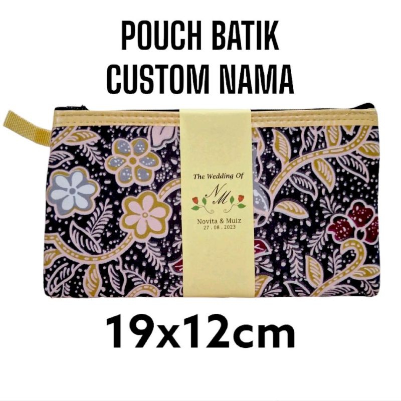 [CUSTOM Name] 50PCS Souvenir Pouch Batik Wallet 19cm Wedding Party Gift Eve Souvenir