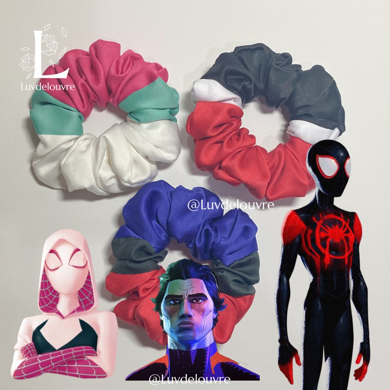 Spiderverse GWEN STACY MILES MORALES MIGUEL O'Hara SCRUNCHIE Hair Tie BRACELET BRACELET ACCESSORIES