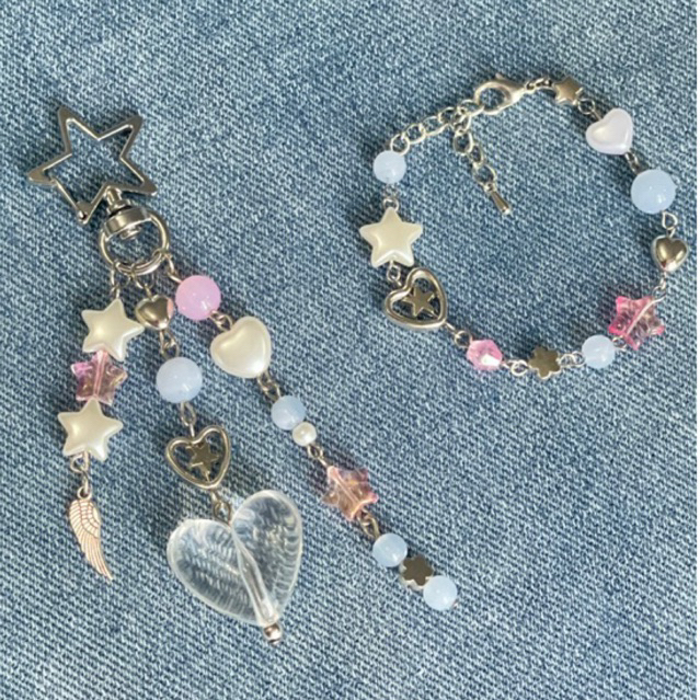 Cotton Candy Bracelets and Keychains