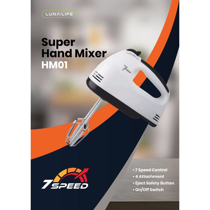 Super Hand Mixer Luna Life Hm-01/Luna Hand Mixer With 7 Speeds/