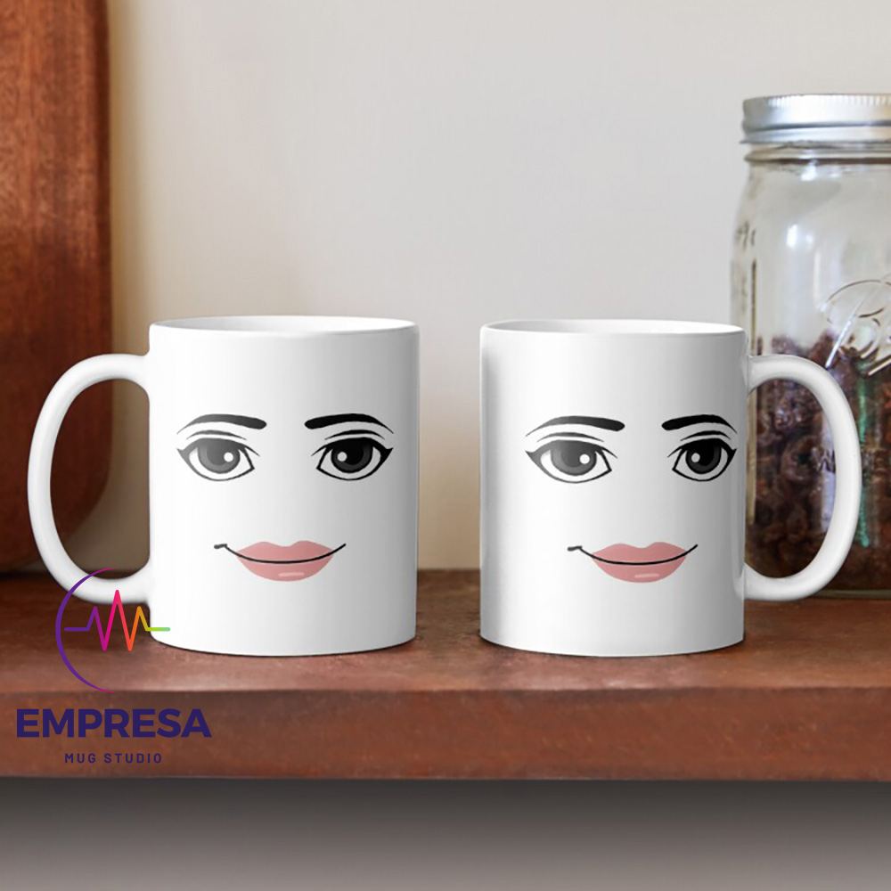 Funny Roblox Women Face Robux 2-Sided Printing Ceramic Coffee Tea Gift Mug