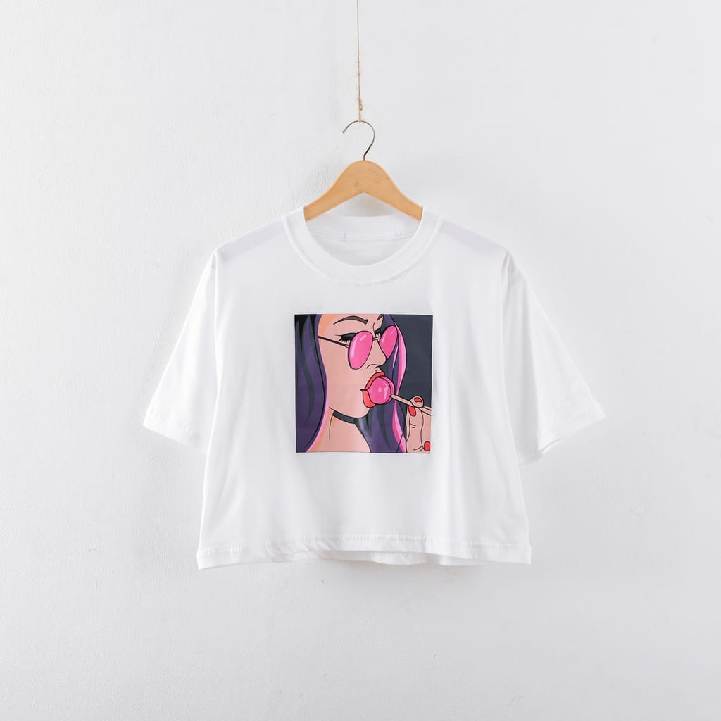 Trendy women's fashion, latest best-selling crop top motifs, women's crop top, LOLIPOPS GIRL