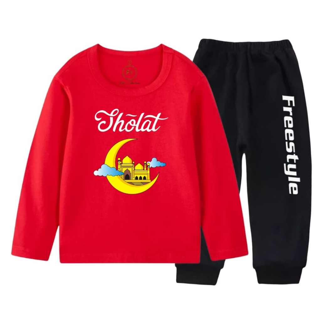 Children's Suits Boys Girls Suits Jogger Pants T-Shirt Children's Suits P5kidzstore Islamic Muslim Children's Clothing Prayer Red Age 1-10 Years