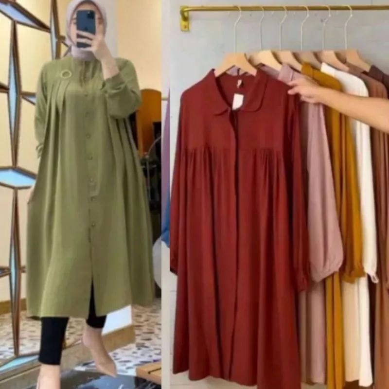 JUMBO PLAIN TUNIC CRINKLE AIRFLOW PREMIUM/ WOMEN'S TUNIC WOMEN'S MUSLIM TOP