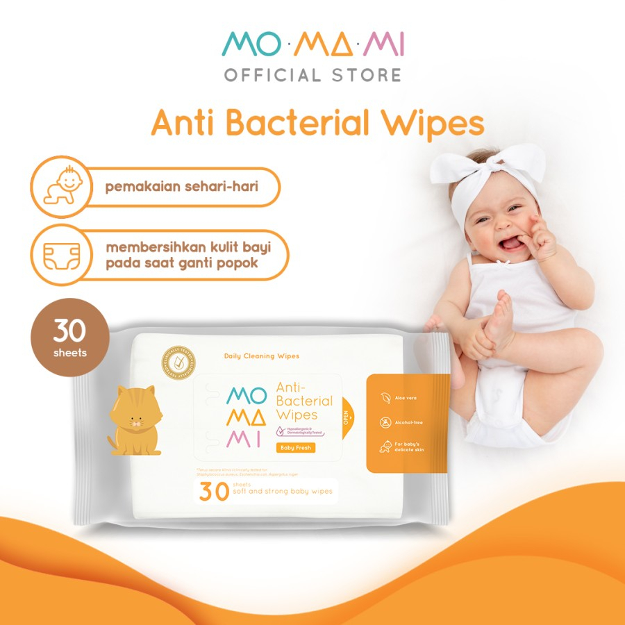 Momami ANTIBACTERIAL WIPES | Diaper AREA Cleaning TISSUE | Diaper Change TISSUE | Inmate TISSUE | Wet Wipes | Tissue