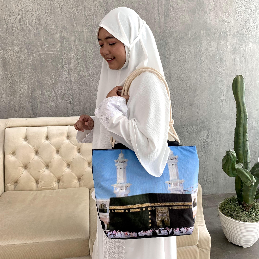 Goodie Bag Tote Bag Makkah Medina Motif Large Size 1pcs Souvenir Bag Package By Hajj Umrah