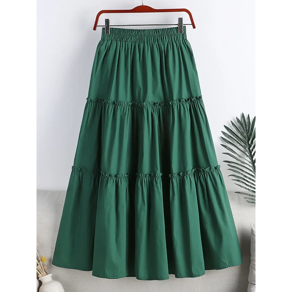 Inara Skirt – 3-Layer Syari Hijab White Plain Bottom Skirt with Wide Neci Lace Span for Teenage Girls Ages 4 to 13 Years Long Korean Maxi Skirt