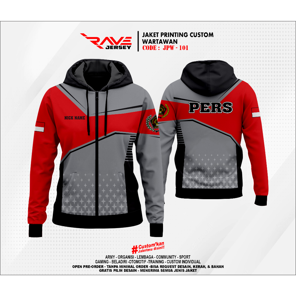 Journalist Press Jacket FULL PRINTING SUBLIMATION CUSTOM (Design Like Like)