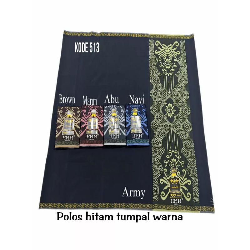 HITAM Azmi- Sarong Samarinda Hmm Plain Black/Glove Hmm Super