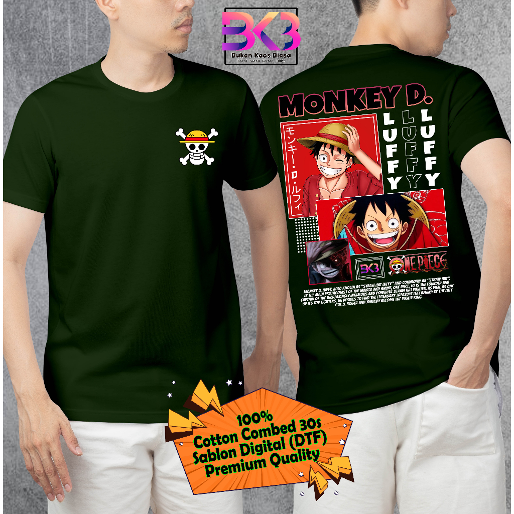 DaveCollection - Unisex LUFFY SMILE DFT105 T-Shirt - BKB