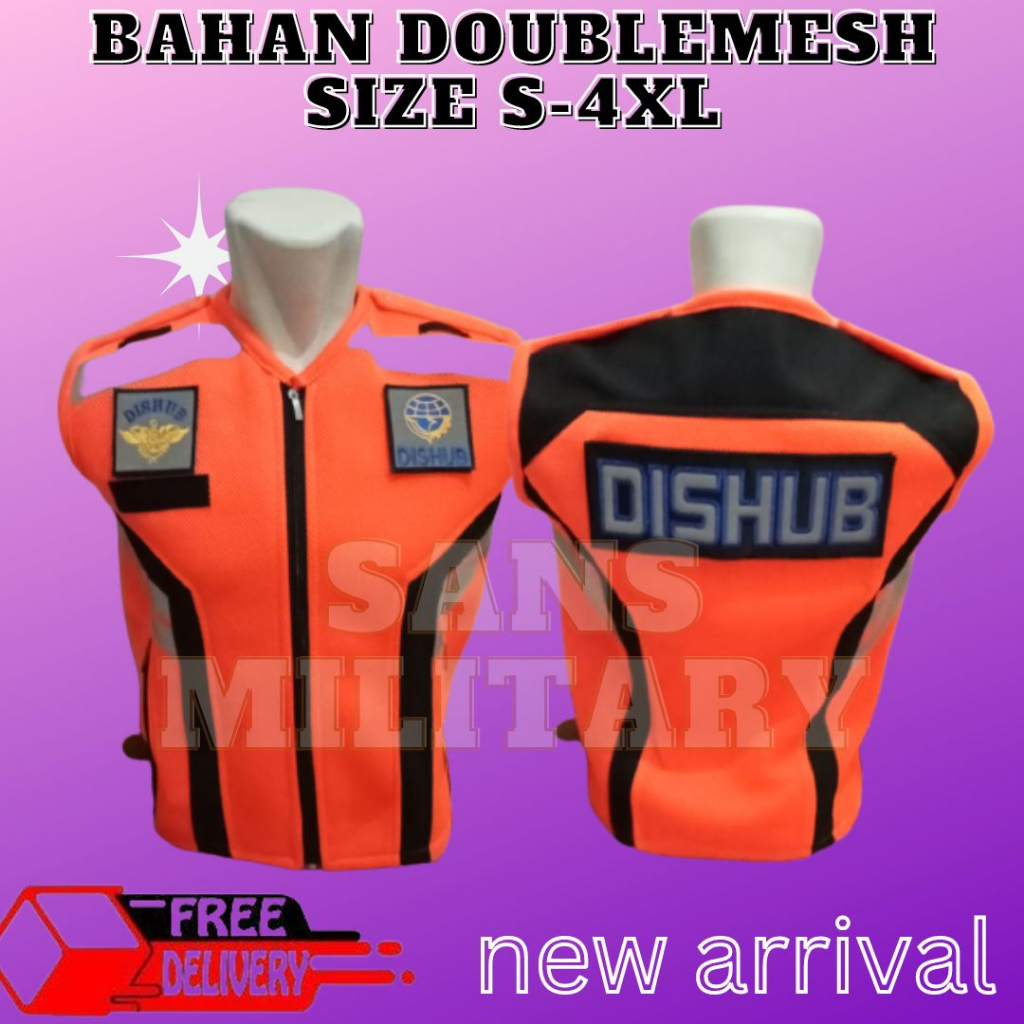 HITAM Latest Dannis VEST/Corporal VEST/Thick ORANGE/DOUBLEMESH VEST/HUBDAT/LLAJ/SECURITY/SATPAM/Police/ORANGE/Black SIZE XXXL