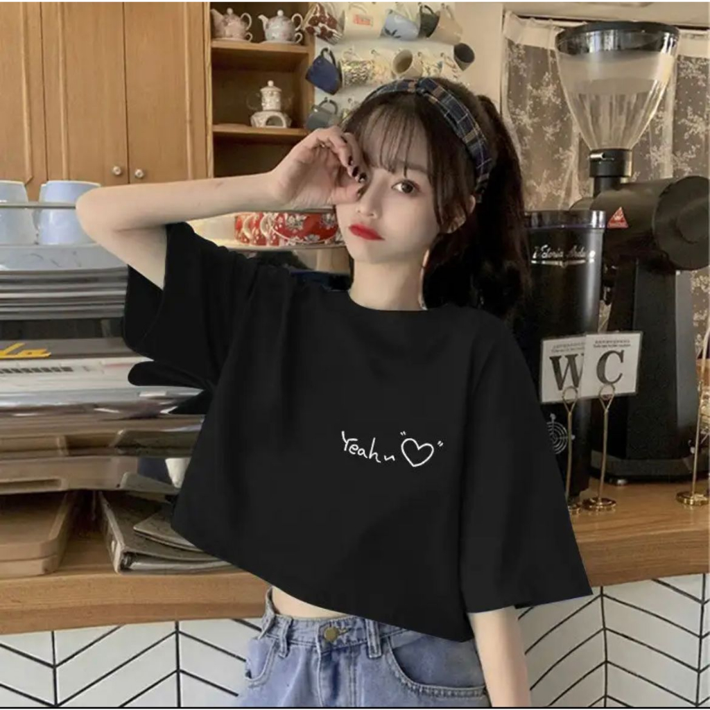 OVERSIZE CROP TOP T-SHIRT KOREAN CROP TOP LATEST WOMEN'S CROP/ 2023 WOMEN'S FASHION CROP TOP