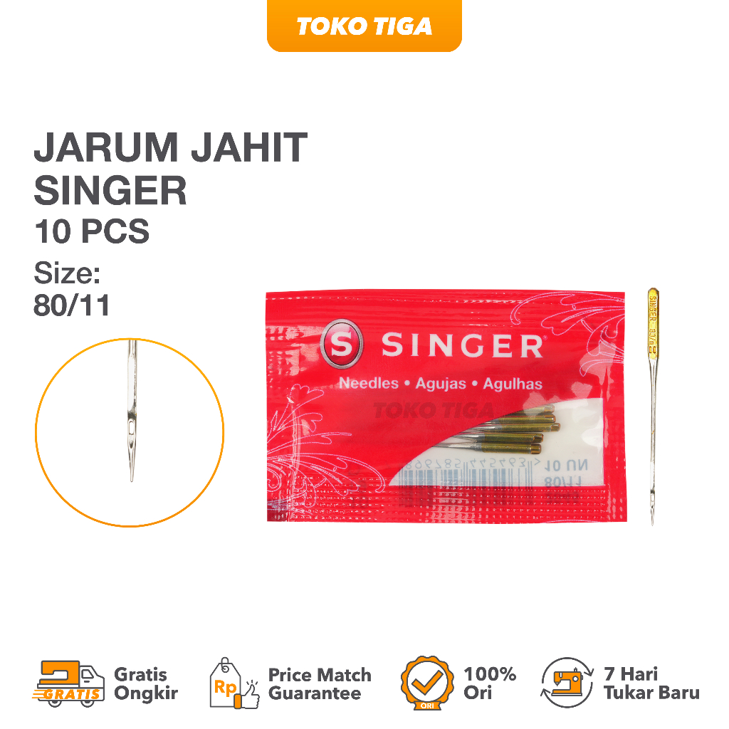 Singer Gold Tip Needles/Gold Needles/Anti Jump Needles/T-Shirt Needles (N2045)