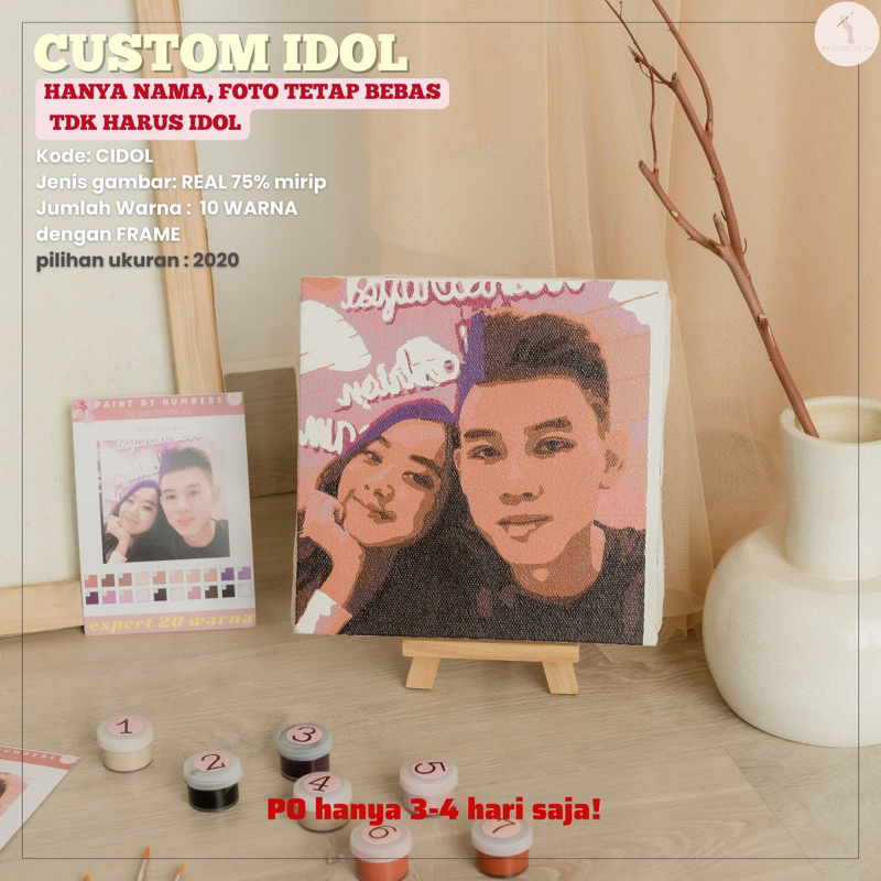 CUSTOM YOUR IDOL PAINT BY NUMBER 10wrn (free photo, own photo can) (me time activity / DIY gift)